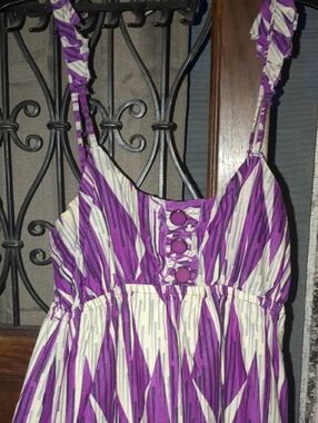 •Lush™ Purple Design Striped Tunic/Mini Sundress